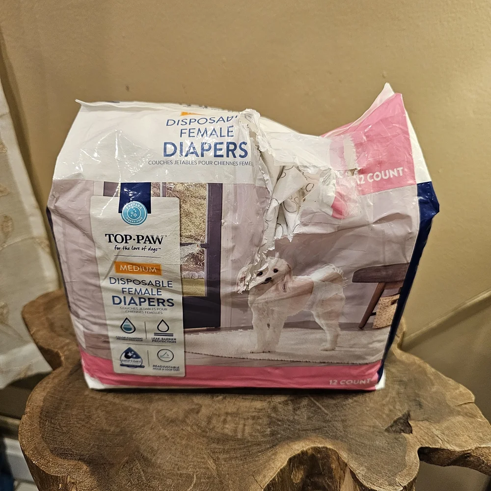 Top Paw Disposable Female Dog Diapers - Picture 1 of 7